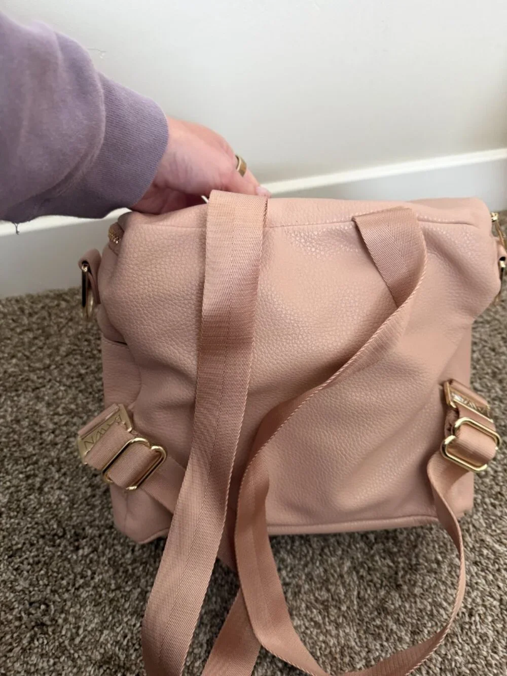 Fawn Design Blush Mini Backpack / Diaper Bag with Crossbody Strap NWOT